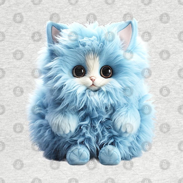 Fluffy  Blue Toy Cat by tfortwo